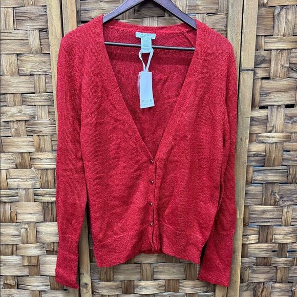 BNWT Vintage ALFRED SUNG Vibrant Red Women's Cardigan - Picture 1 of 3